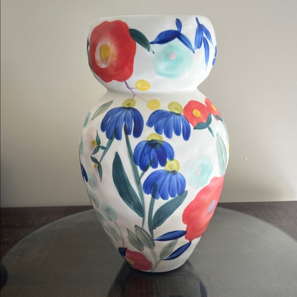 Anthropologie Floral Hand-Painted Ceramic Vase - Picture 5 of 13